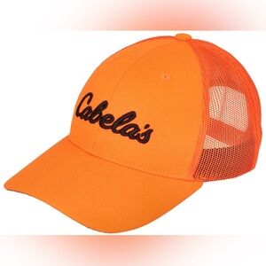 Cabela’s Blaze Orange Trucker Hat Snapback Bass Pro Shops Hunting Cap